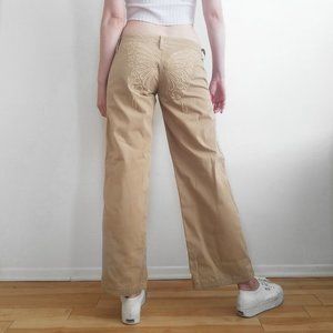 Share Spirit Butterfly Embroidered Wide Leg Pants